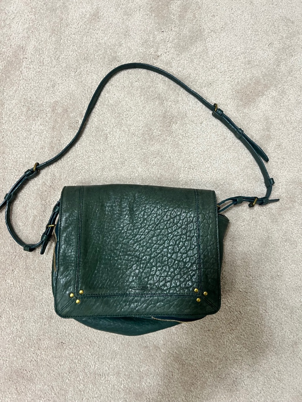 Jérôme Dreyfuss Igor Bag in Dark Green Bubble Lambskin - Very Good Condition!